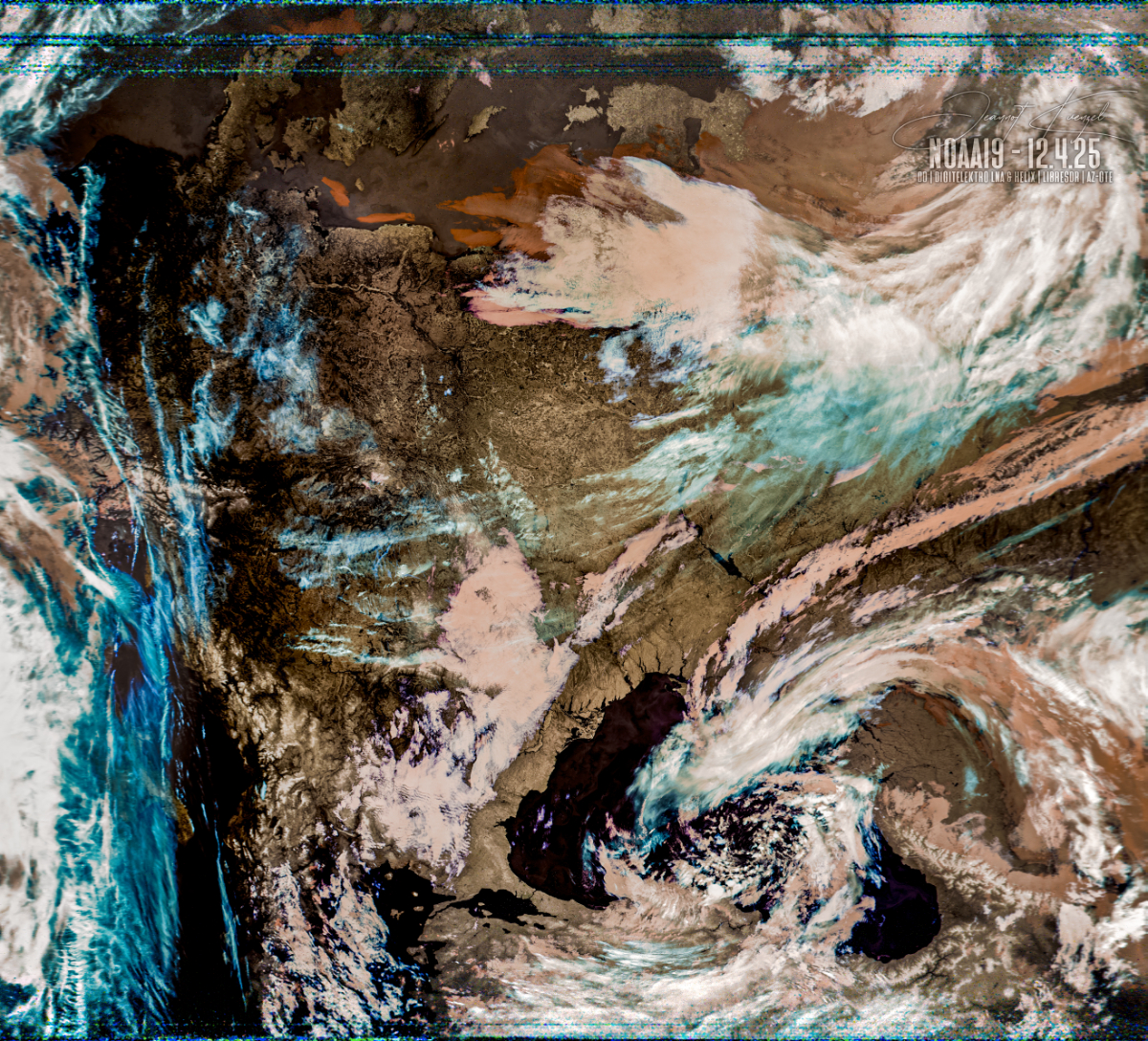 4.25 NOAA19 avhrr 3 AVHRR 3b45 IR False Color